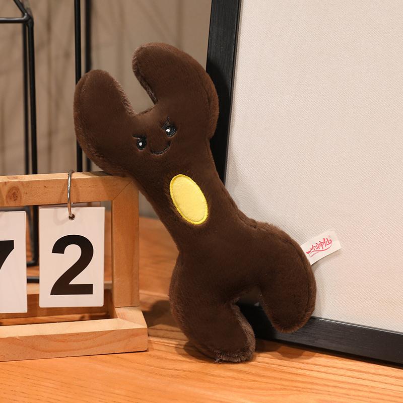 Lachend Gezicht Gereedschapskist Knuffel Opgezette Kawaii Schroevendraaier Hamer Combinatietang Moersleutel Arbeidersgereedschap Mannen Cadeau Rekwisiet black