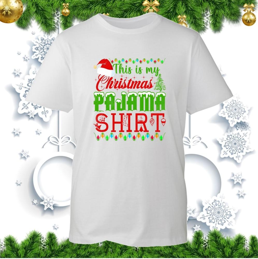This Is My Christmas Pajamas TShirt Santa Claus Xmas Party Christmas Tee Top S