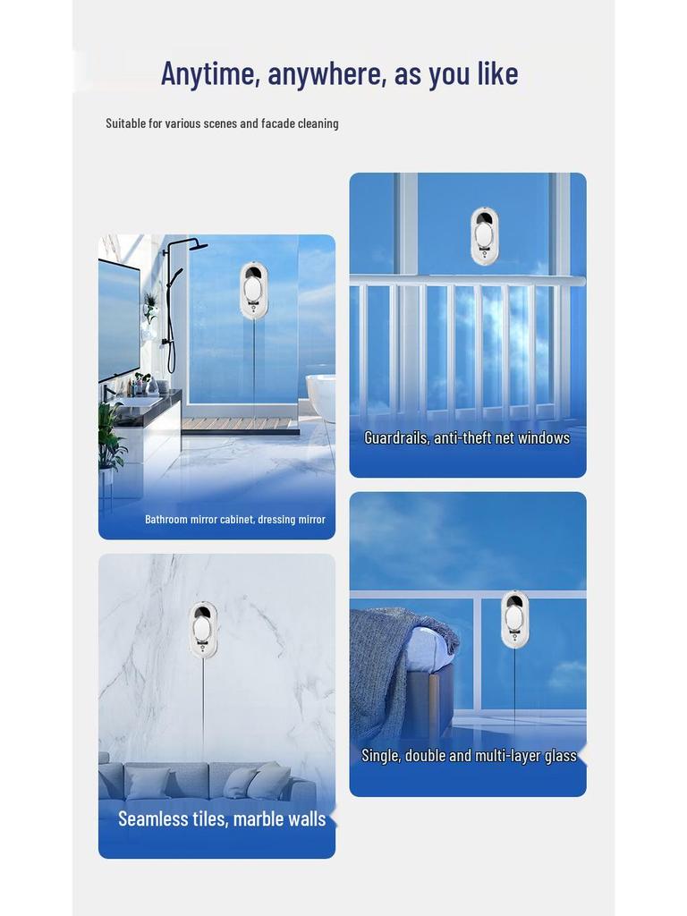 High-Altitude Automatic Window Cleaning Robot with Long-Lasting Suction and Anti-Fall Features