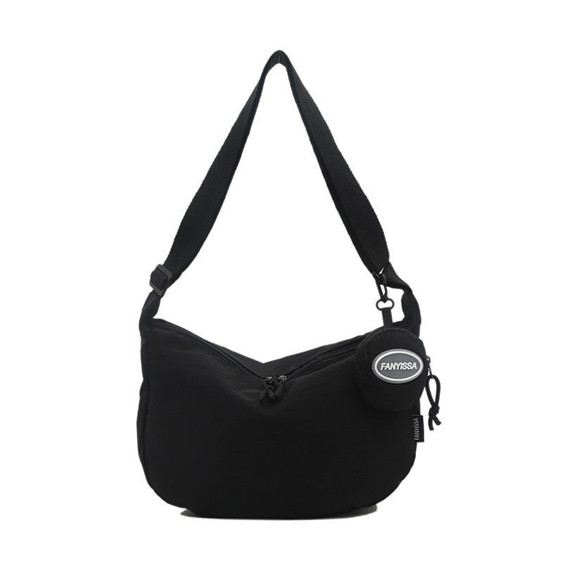 Soft Girl Nylon Satchel Bag With Zipper Closure For Daily Use