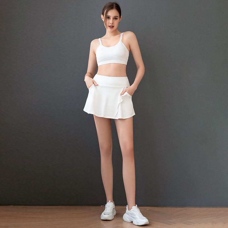 Dámské tenisové skorty Sportovní Atletické Jógové šortky Sukně Proti odhalení Fitness Šortky s vysokým pasem