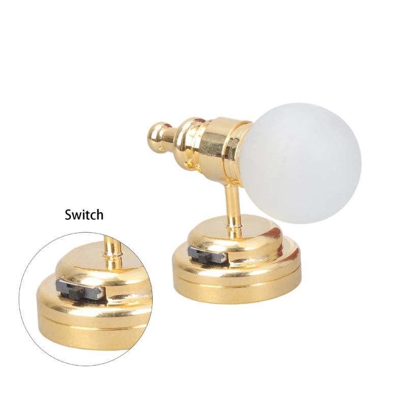 Sconce Bedroom Wall Lamp Miniature Furniture Model Doll Houses Accessory Realistic Lighting Toy Playset 1:12