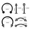 12PC Titanium Tragus Piercing Nose Earring Septum Labret Lip Ring Cartilage Industrial Tongue Barbells Eyebrow Body Jewelry