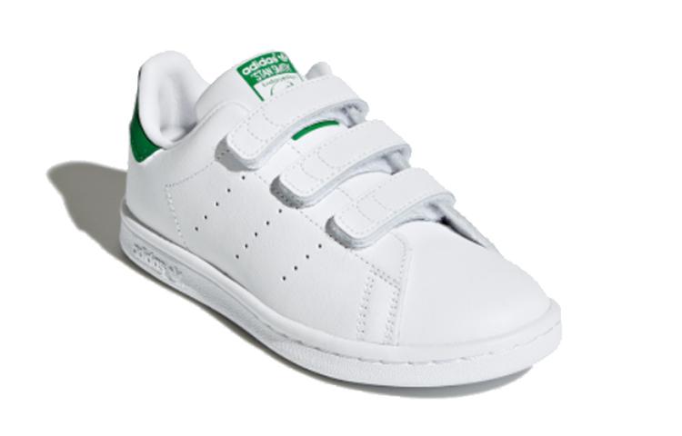 adidas Originals Stan Smith Cf C Green Tail Slip Resistant Low Top Kids' Skateboarding Shoes White Green Kids' M20607
