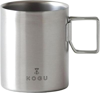 KOGU Coffee Tools Made In Stainless Dishwasher Folding Hollow Shimomura Kikaku Double-Walled Mug, 330ml, Japan, Steel, Safe, Handle, Double-Walled