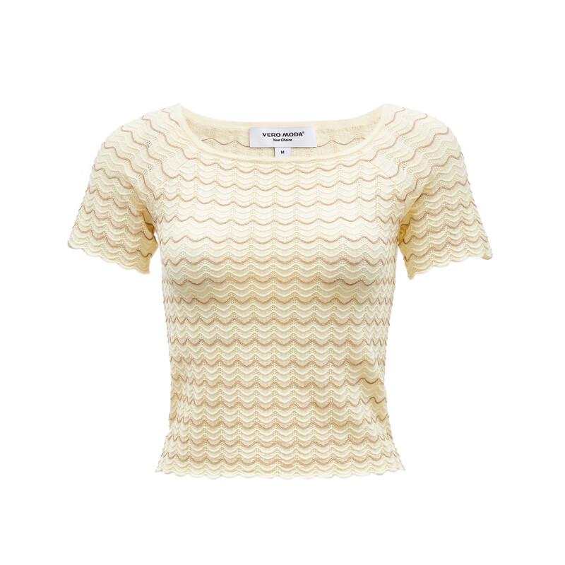 Veromoda Women's Slim Fit U-Neck Knit Short Sleeve Top