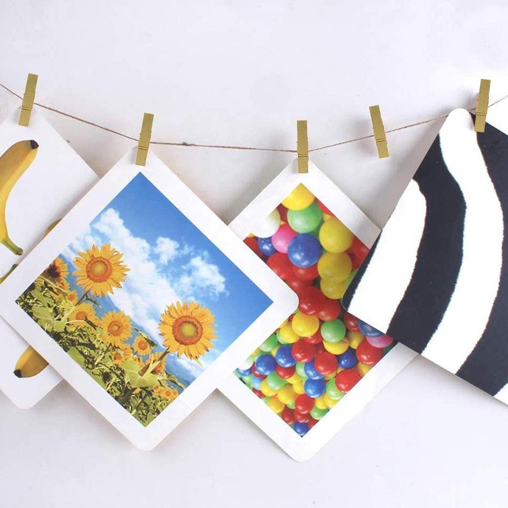 50Pcs Mini Wooden Clip Hanging Photo Paper Peg Clothespin Craft Clips DIY V6B4 C4N6