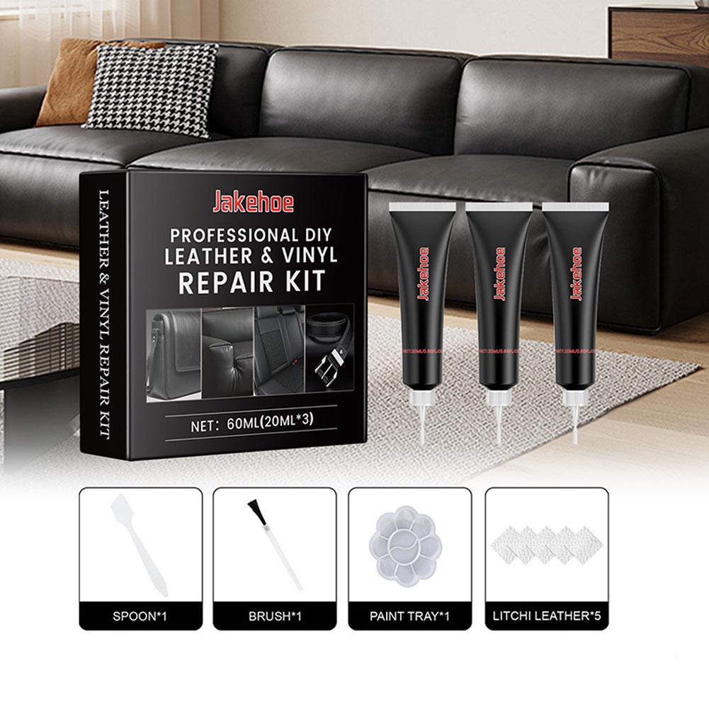 Leather Repair Kit Furniture Sofa Car Seats Bags Holes Tears Genuine Restores Scratches Pleather Paint A9f0