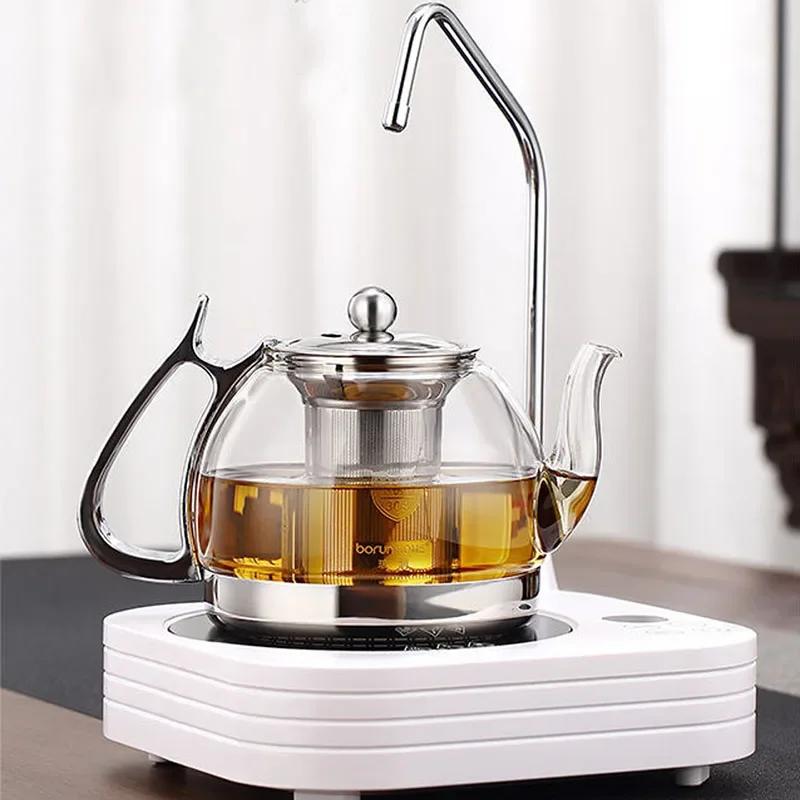 Tetera de Vidrio Resistente al Calor para Cocina de Inducción Horno Electromagnético Olla con Filtro Multifuncional Hervidor para Estufa de Gas Juego de Té