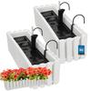 Flowerpot Balcony Box for Balustrade Terrace Flowers White 60cm 2 PCS