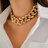 Punk Style Tide Cool Hip-hop Thick Chain Necklace Necklace Exaggerated Geometric Buckle Simple Necklace Jewellery