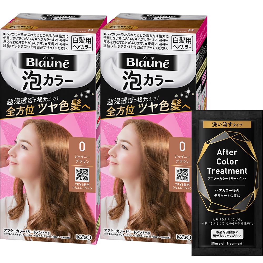 Blaune Foam Color 0 Shiny Brown x 2 Treatment Sample [Quasi-drug] +