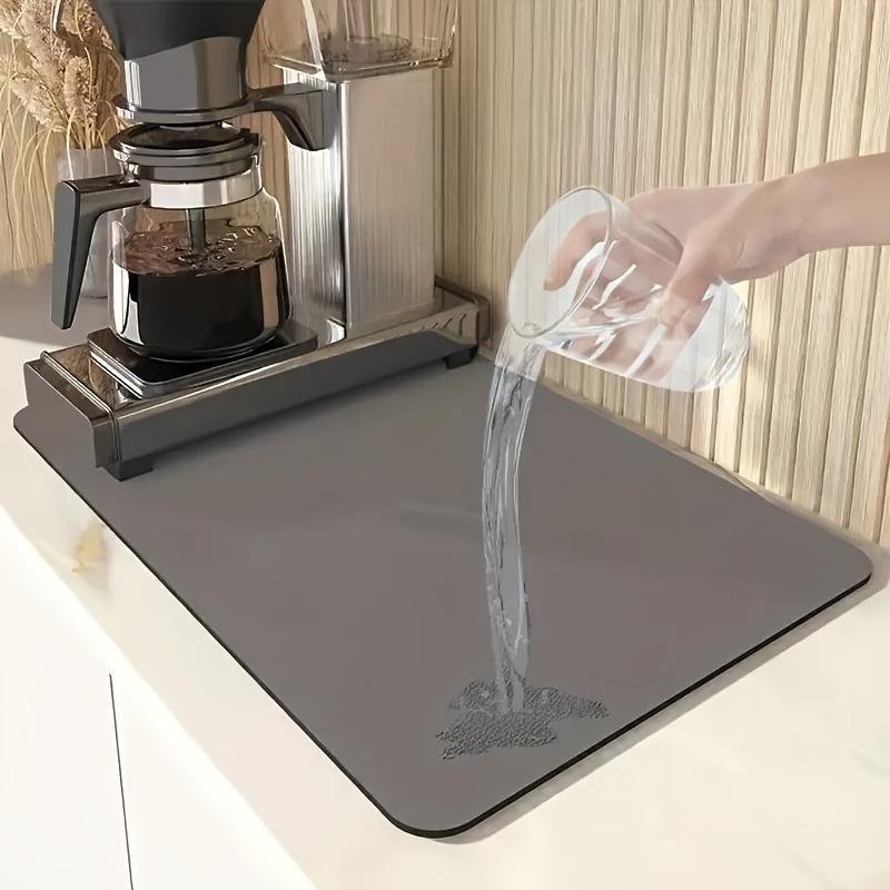 Dish Drying Mat Set for Kitchen and Bathroom Countertops - Absorbent, Non-Slip, Heat Resistant Mats for Dishes, Coffee Machine, Sink
