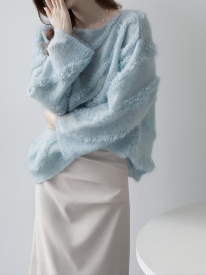 2026 Women's Baby Mohair Off-Shoulder Sweater