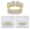 European & American Hip-Hop Gold Grillz: Micro-Inlaid Fangs Jewelry