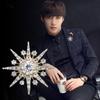 Elegant Snowflake Brooch, Exquisite Diamond-encrusted Octagonal Flower Brooch, Fashionable Anti-glare Pin
