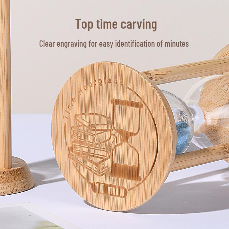 Bamboo & Wood Durable Hourglass Timer - Creative Design for High-End Decor