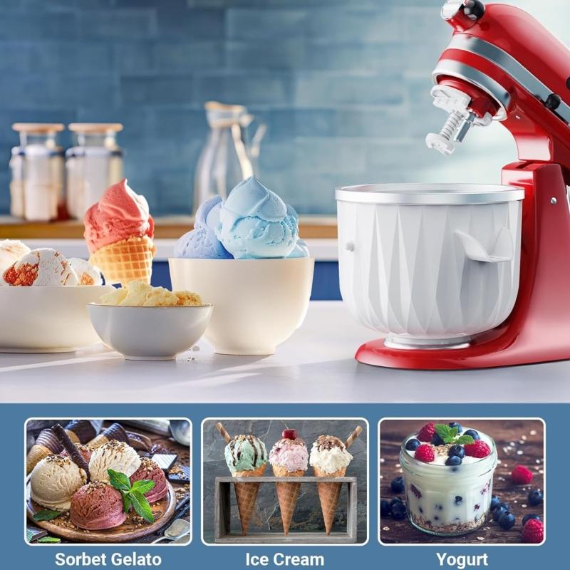 Parti per Gelatiera per Impastatrice Planetaria Accessori per Gelatiera Installazione Facile Attacco per Sorbetto e Gelato