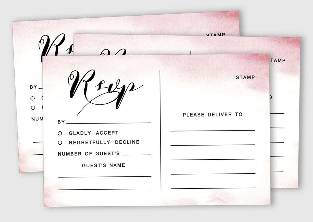 Inkdotpot 50 Blank RSVP Cards With Kraft Envelopes Rustic Kraft 4"x6" Response Cards-RSVP Reply Card For Wedding-Bridal Shower-Baby Shower-Rehearsal