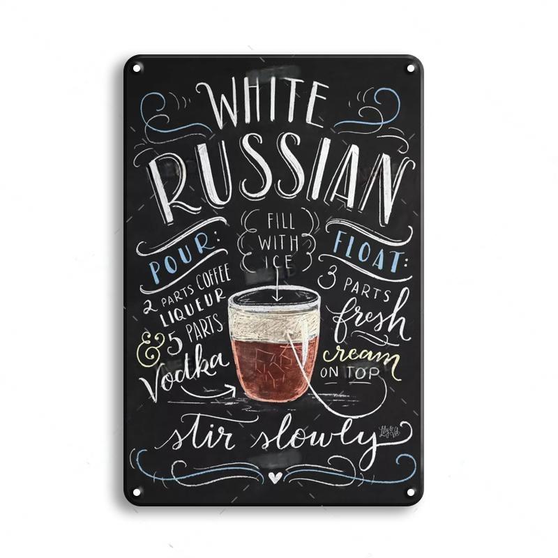 Vintage Metal Tin Sign Decorations Gin & Tonic Cocktail Plate Decorative Poster Plaque Bar Kitchen Home Wall Decor 8 X 12 Inch