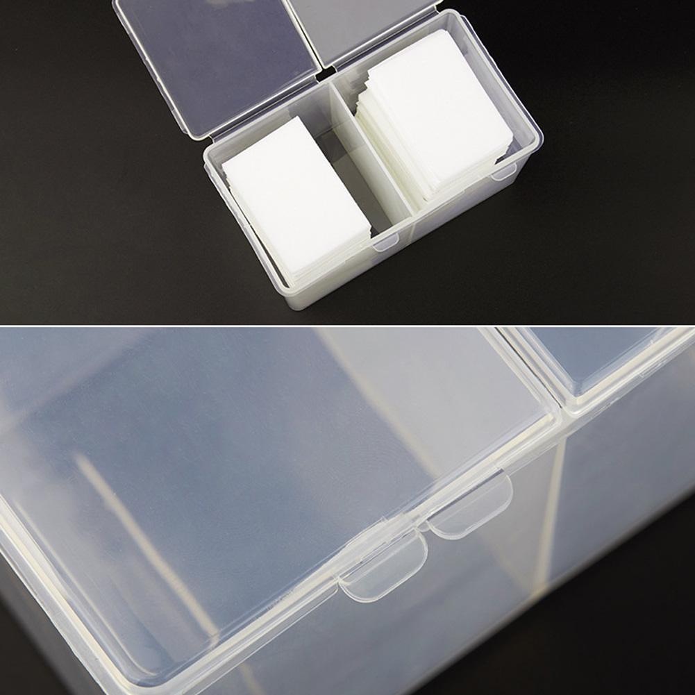 1pc Nail Storage Box Double Grille Dust Proof Belt Cover Cotton Sheet Napkin Storage Box Nail Accessories Finishing