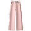Women's Pink Wide-Leg Denim Pants: Petite, Straight-Leg, Spring/Autumn 2025 Fashion
