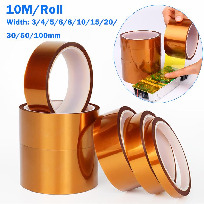 

10 Meter Polyimide Tape Width 3/4/5/6/8/10/15/20/30/50/100mm Gold Finger High Temperature Resistant Tape for Board Protection 3mm-1pcs