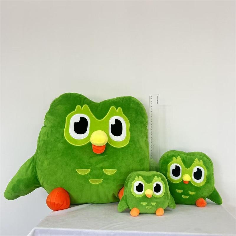 Duolingo Owl Plush Toy Green Soft Stuffed Animal Language Learning Mascot Cute Home Desk Decor For Kids Teens Birthday Gift