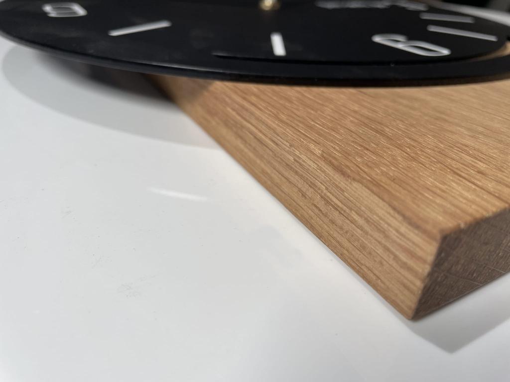 Wooden Geometric Wall Clock 40cm Black