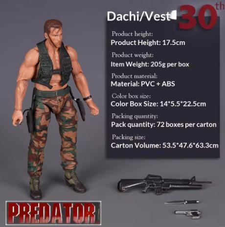 2026 New NECA Predator Jungle Extraction Dutch Schwarzenegger 30th Anniversary PVC Action Figure Collectible Model Toy Gift