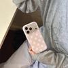 Korean Style Pink-Brown Polka Dot iPhone 16/17 Pro Max Case, Double Layer, Fits 15/14 Models