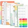 A6 Colorful Loose Leaf Notebook Refill Spiral Binder Inner Page Budget Page Weekly Monthly Inside Paper Stationery