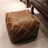 Moroccan PU Leather Pouf Ottoman Futon Footstool Home Tatami Unstuffed Cushion Sofa Bean Bag Ins Living Room Decor Craft