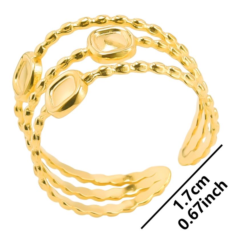 6pcs/lot Gold Plated Stainless Steel Base Rings Settings DIY Blank Knuckle Rings for Women Jewelry Charms Never Fade Wholesale