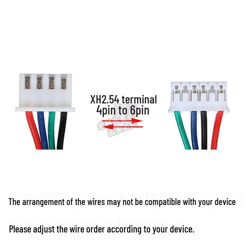 3D Printer Stepper Motor Cable, 4-pin to 6-pin XH2.54, Available in 0.8/1.1/1.5/2 Meters.