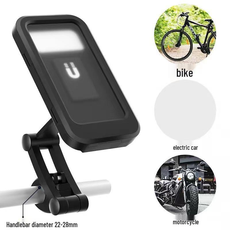 Waterproof Shockproof Mobile Phone Holder for Delivery Riders - Fits Electric Scooters, Motorcycles, and Bicycles
