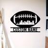 Personalizable Metal Wall Art, Cityscape Silhouette, Oval Sports Theme, Door Garden Home Party Gift
