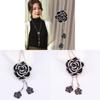 Romantic Rose Pendant Long Chain Necklace With Alloy Flower For Women Jewelry Gift