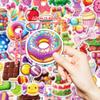 50 Creative Doodle Stickers Various Candy Donuts Non-Repeating Stickers