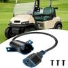 Golf Cart Charging Receptacle for Club Car Precedent 3 Pin Inlet 125V Replacement Port Assembly with Round Housing and Attached Lead Wire