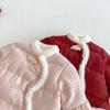 Girls' Festive Chinese-Style Goldfish Cotton Coat - Winter 2025 Velvet-Enhanced New Year Outfit