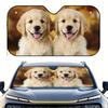 1pc Golden Retriever Puppies Car Sun Visor - Quick Drying, Water Repellent, Weather-Ready Vehicle Accessory For Open Top Cars, I
