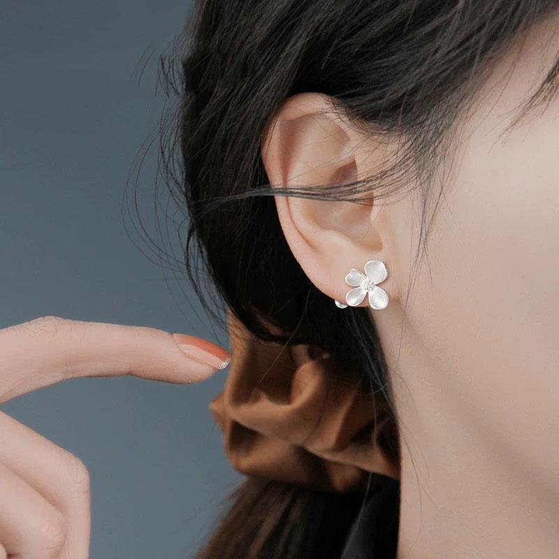 925 Sterling Silver Vintage Earrings For Women Trendy Simple Bump Flower Earring Jewelry Prevent Allergy Party Accessories Gift