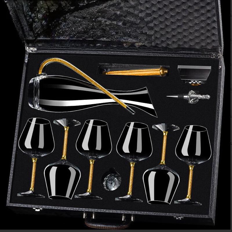 Набор из 10 предметов Shangqi из бокалов для вина и декантера с золотой фольгой