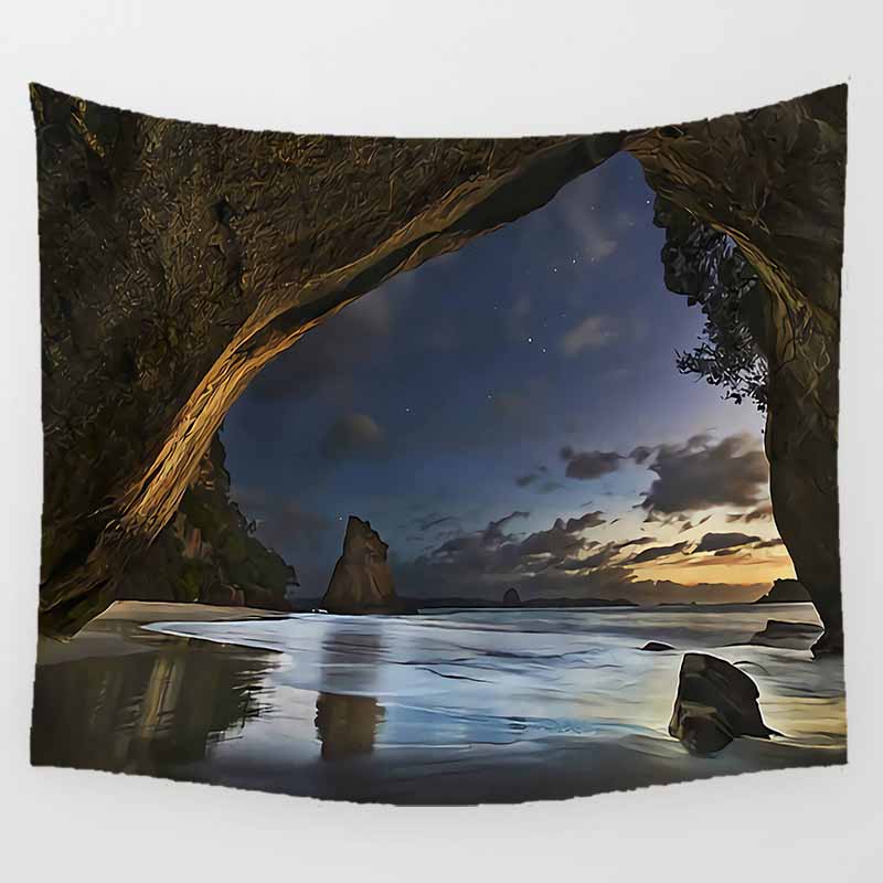 Home Decor Aesthetic Landscape Art Print Polyester Tapestry Wall Hanging Bedroom Living Room Background Fabric tapiz