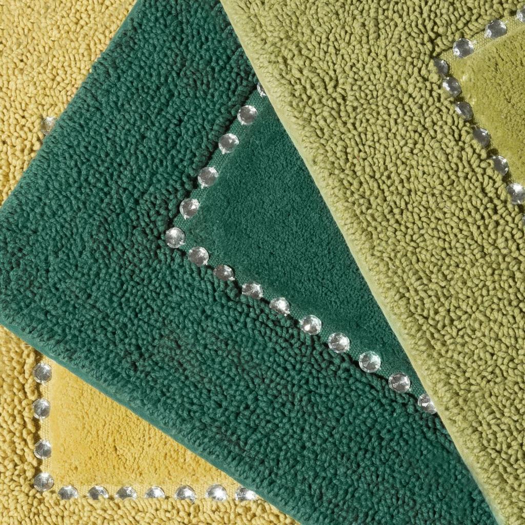 Ciepły Dywanik Łazienkowy Chic Glamour Krzyształki 60X90Cm Ciemnozielony