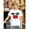 Jungen Rundhals Kurzarm T-Shirt, Gemischter Dinosaurier Fußball Auto Skateboard Zufälliger Aufdruck Lässiges Sportoberteil