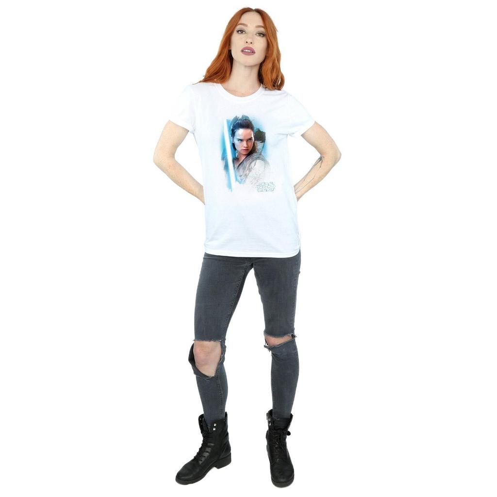 STAR WARS Womens/Ladies The Last Jedi Rey Brushed Cotton Boyfriend T-Shirt