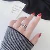 Korean Style Distressed Hollow Interwoven Mesh Ring, Feminine, Simple and Fashionable Open Ring Jewelry