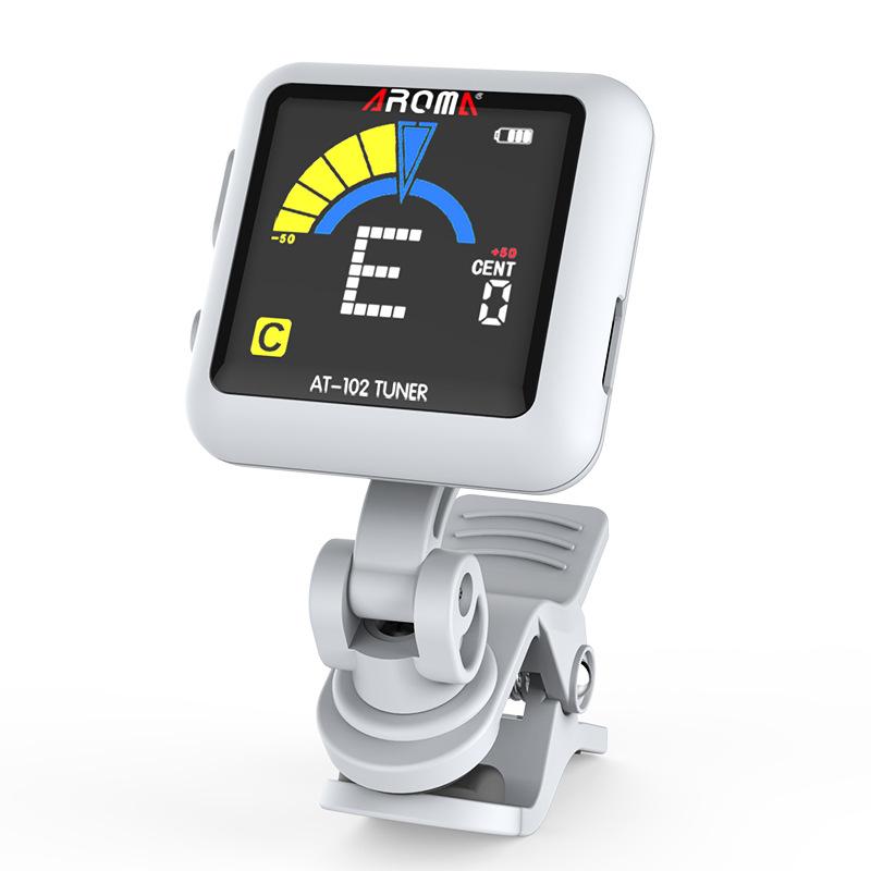 Rechargeable Tuner AT-102 Black Blue White USB Rechargeable Built‑in Battery Large LCD 360 Degree For Guitar/Bass/Ukulele/Violin